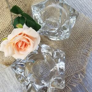 Partylite crystal candle holder set